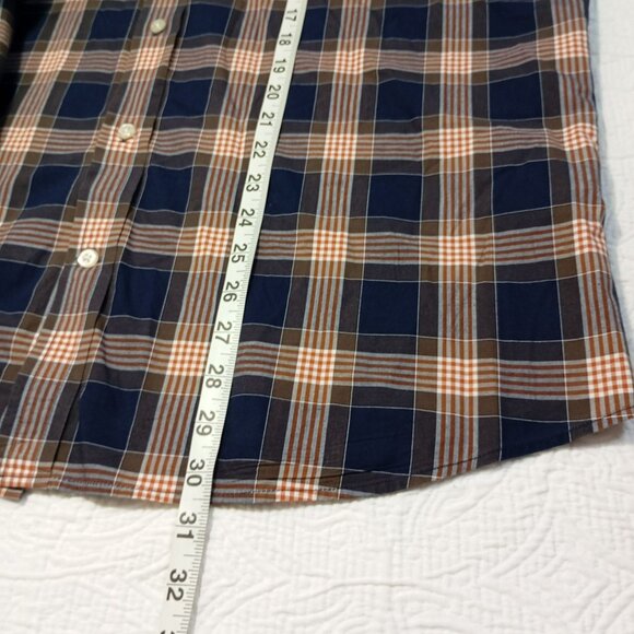 Banana Republic Dress Shirt Mens Untucked Slim Fit Plaid Size XL 100% Cotton - Picture 9 of 11